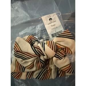 NWT Kate Quinn Large Bow Elastic Bow Headband 70s Stripes M Medium